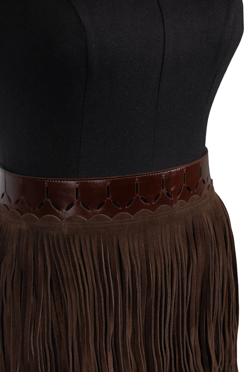 FRINGES Jeffrey Campbell Fringe Skirt Brown