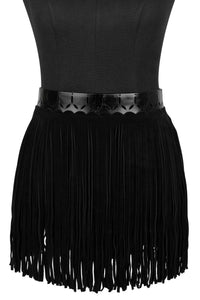 FRINGES Jeffrey Campbell Fringe Skirt Black