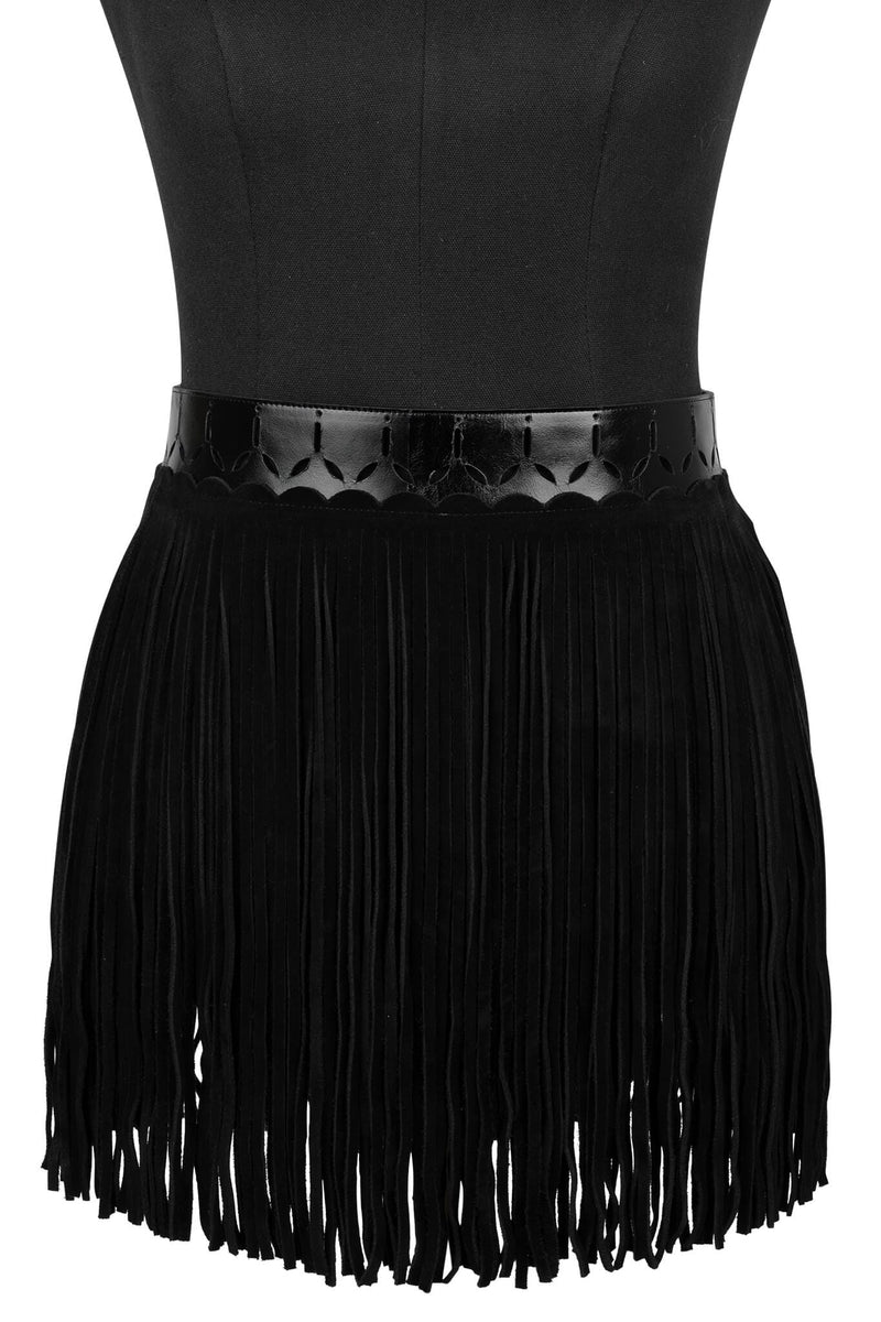 FRINGES Jeffrey Campbell Fringe Skirt Black