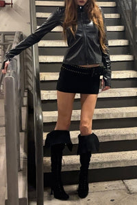 FULL-OUT Jeffrey Campbell Heeled Boot Black Suede