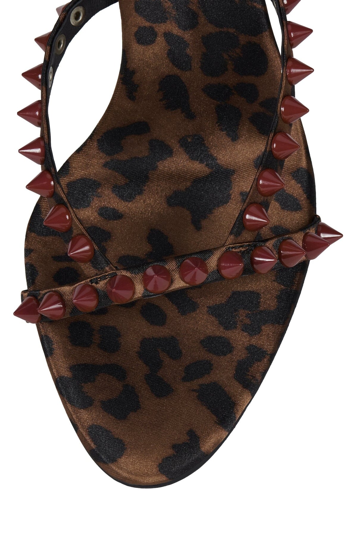 GABBRIETTE Jeffrey Campbell Heeled Sandal Tan Cheetah Satin Red