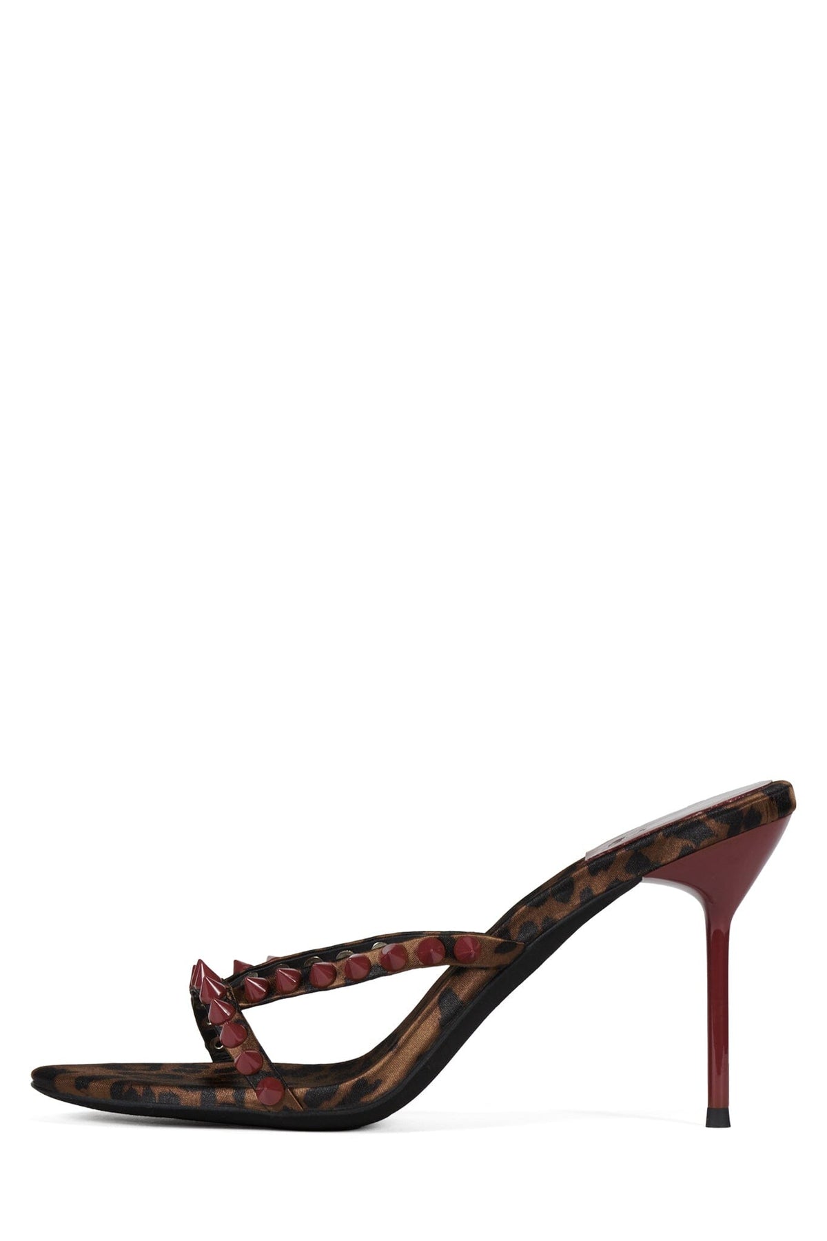 GABBRIETTE Jeffrey Campbell Heeled Sandal Tan Cheetah Satin Red