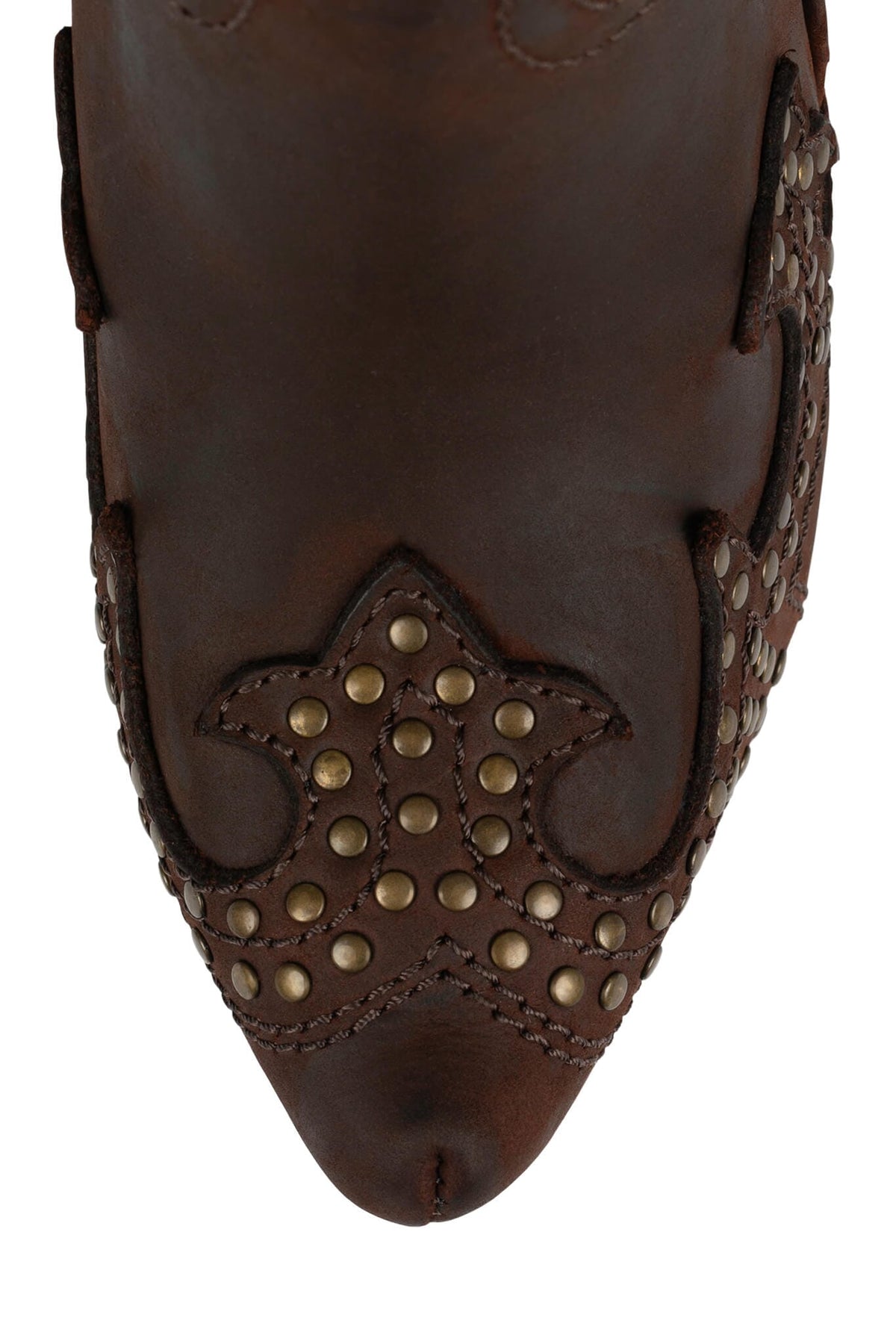GIDDY-STUD Jeffrey Campbell Western Boots Brown Crazy Horse Bronze