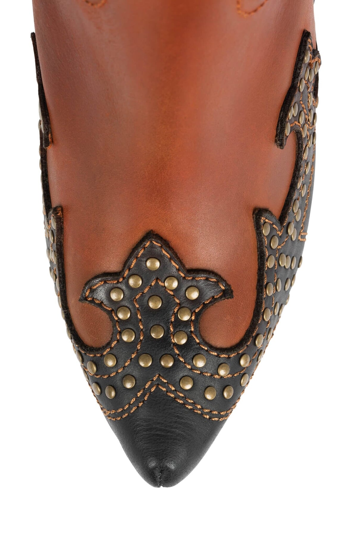 GIDDY-STUD Jeffrey Campbell Western Boots Tan Black