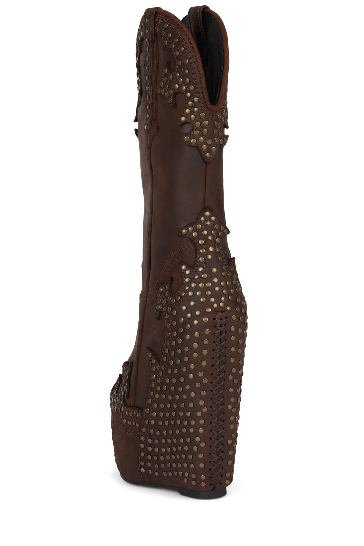 GIDDY-STUD Jeffrey Campbell Western Boots Brown Crazy Horse Bronze