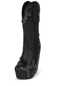 GIDDY-STUD Jeffrey Campbell Western Boots Black Washed Pewter
_hover