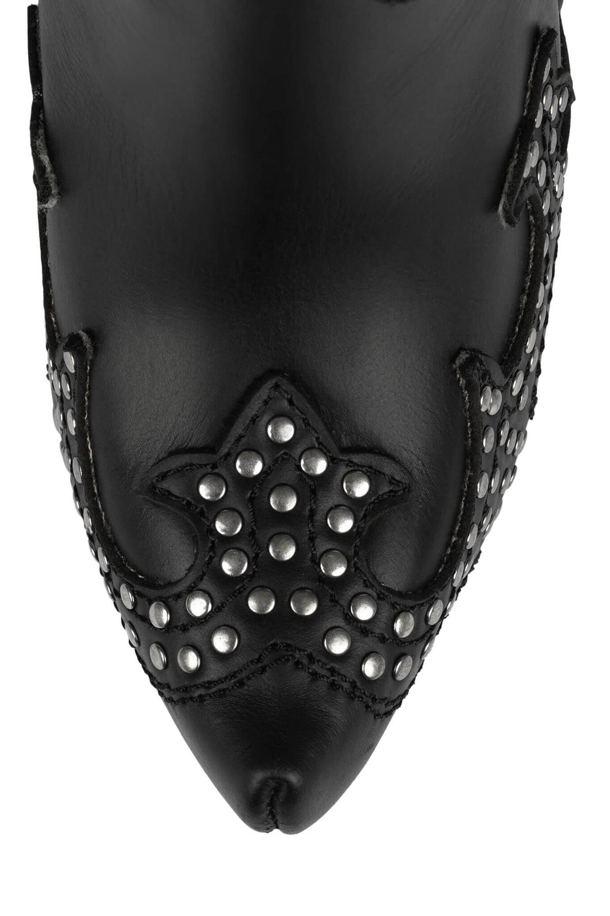 GIDDY-STUD Jeffrey Campbell Western Boots Black Washed Pewter