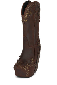 GIDDY-STUD Jeffrey Campbell Western Boots Brown Crazy Horse Bronze
_hover