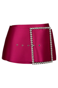 GIRLYPOP Jeffrey Campbell Mini Skirt Fuchsia Satin