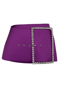 GIRLYPOP Jeffrey Campbell Mini Skirt Purple Satin