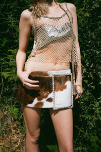 GIRLYPOP-F Jeffrey Campbell Skirt Belt Brown White Cow
_hover