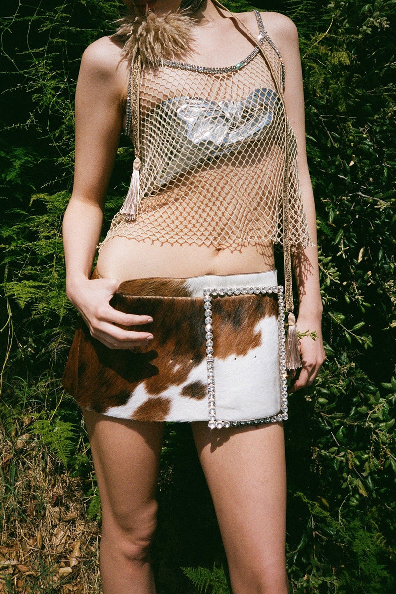 GIRLYPOP-F Jeffrey Campbell Skirt Belt Brown White Cow
_hover