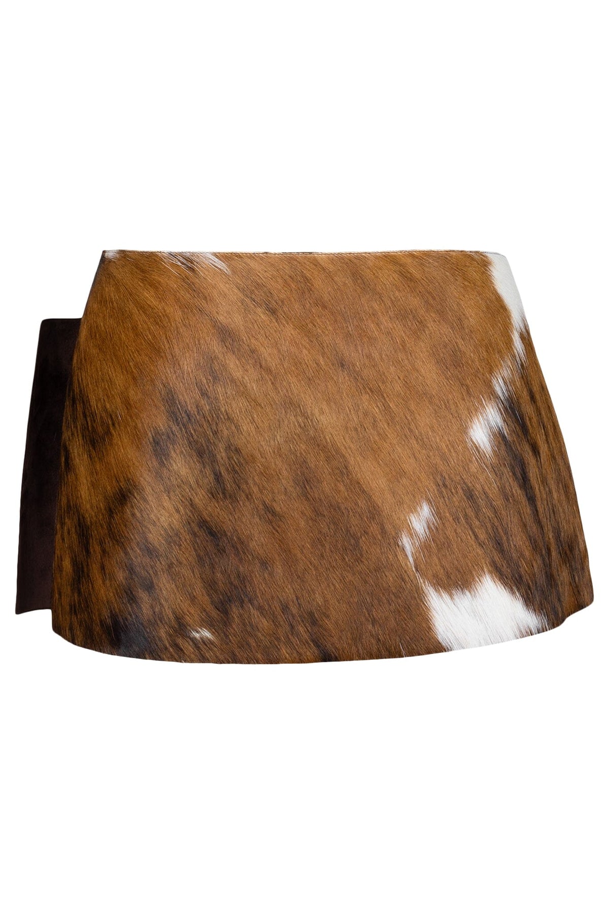 GIRLYPOP-F Jeffrey Campbell Skirt Belt Brown White Cow