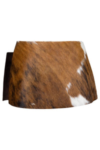 GIRLYPOP-F Jeffrey Campbell Skirt Belt Brown White Cow