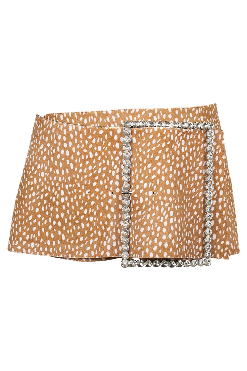 GIRLYPOP-F Jeffrey Campbell Skirt Belt Tan Brown Spot
_hover