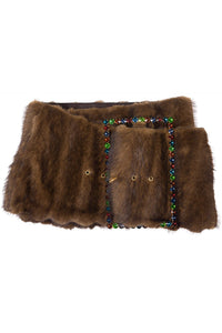 GIRLYPOP-F Jeffrey Campbell Skirt Belt Brown Multi