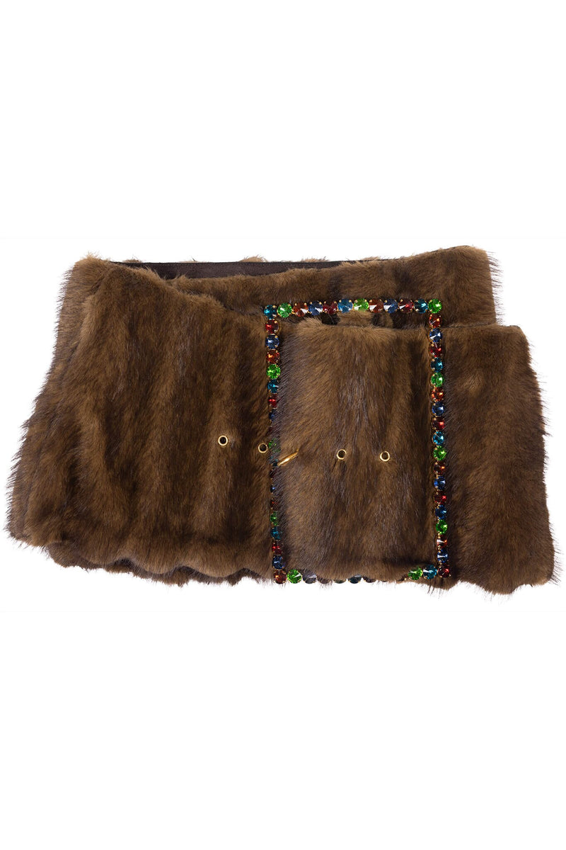 GIRLYPOP-F Jeffrey Campbell Skirt Belt Brown Multi