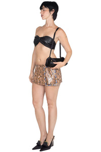 GIRLYPOP SKIRT Jeffrey Campbell Mini Skirt Brown Multi Python Multi