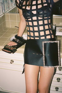 GIRLYPOP Jeffrey Campbell Mini Skirt Black Satin
_hover