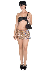 GIRLYPOP SKIRT Jeffrey Campbell Mini Skirt Brown Multi Python Multi