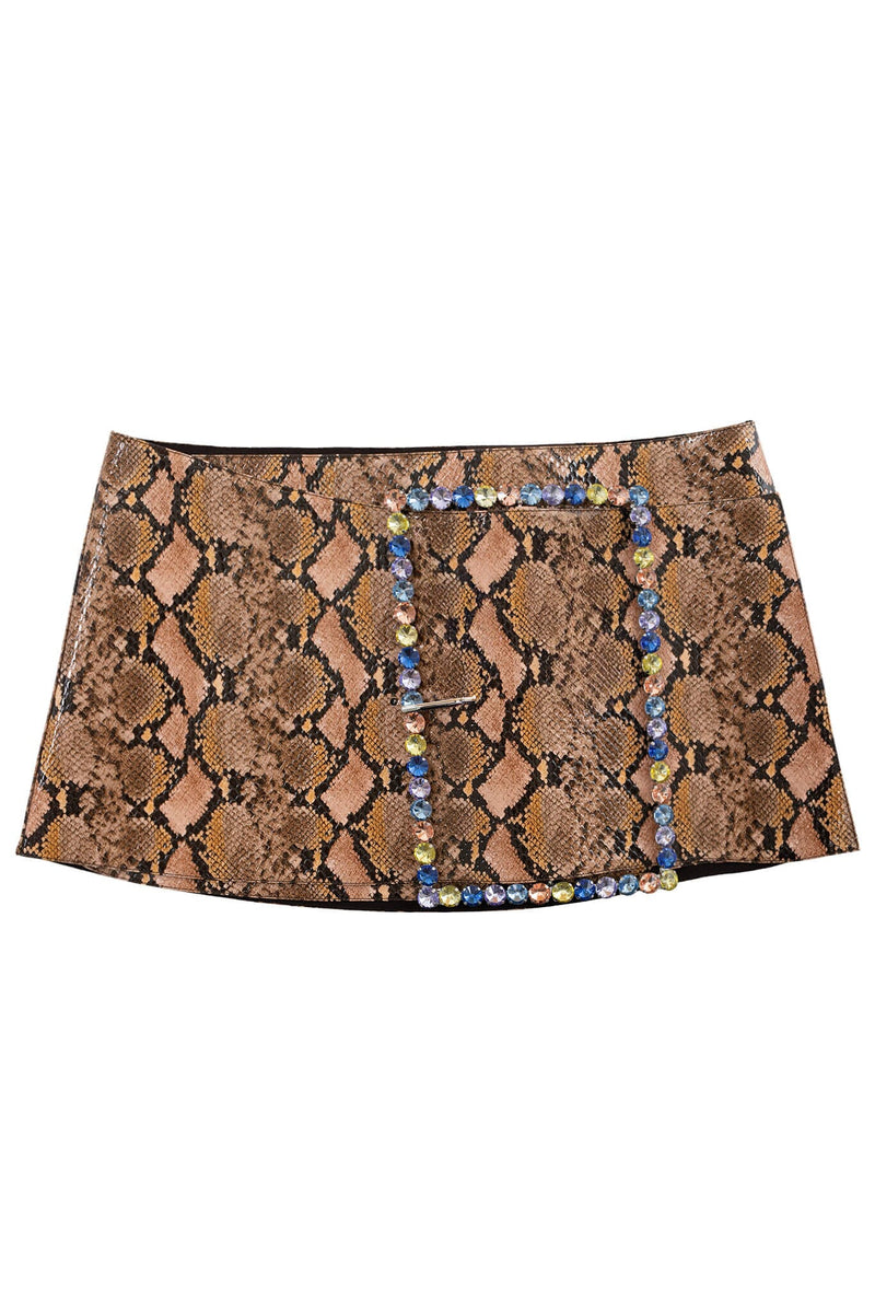 GIRLYPOP SKIRT Jeffrey Campbell Mini Skirt Brown Multi Python Multi
