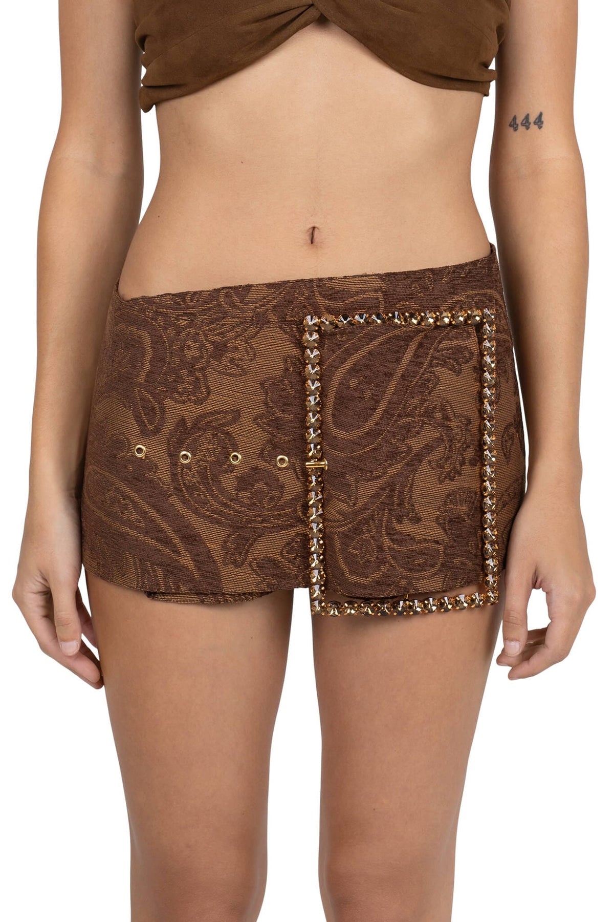 GIRLYPOP SKIRT Belt YYH Brown Tapestry XS 