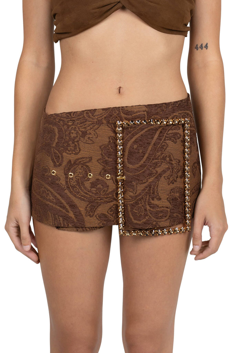 GIRLYPOP SKIRT Belt YYH Brown Tapestry XS 