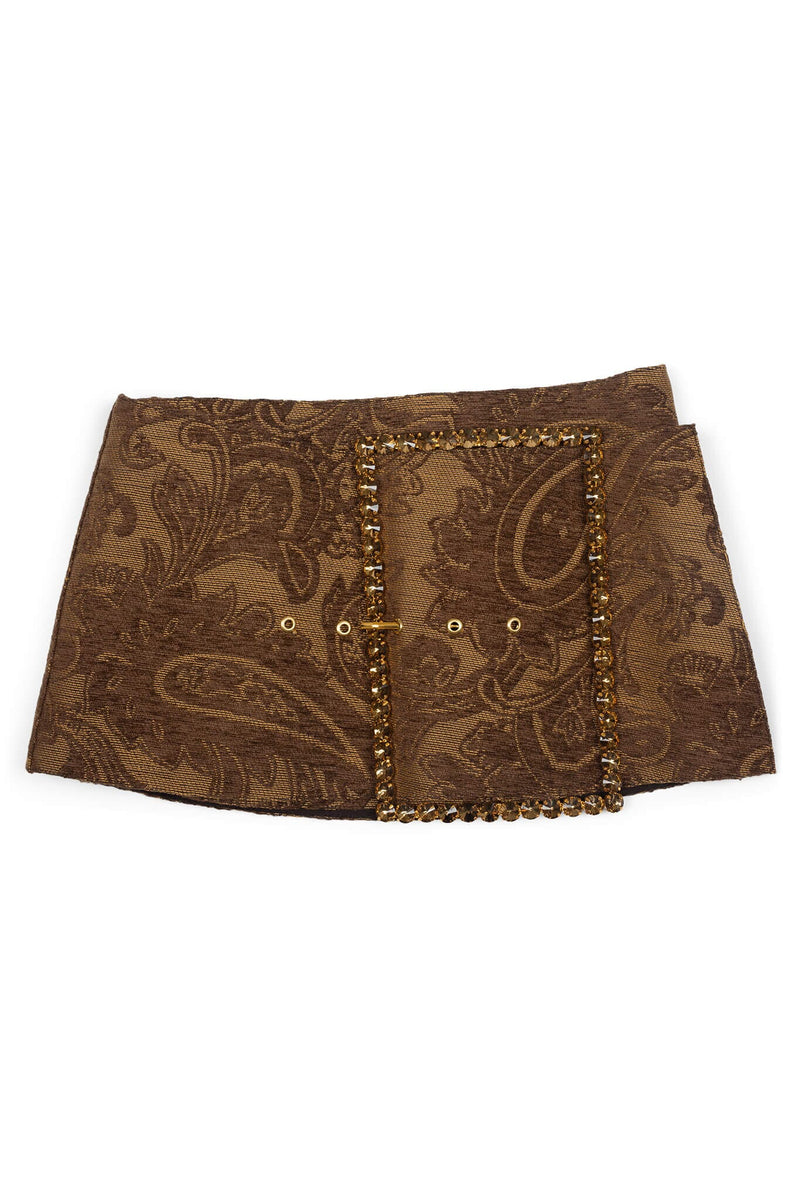GIRLYPOP SKIRT Belt YYH Brown Tapestry XS 