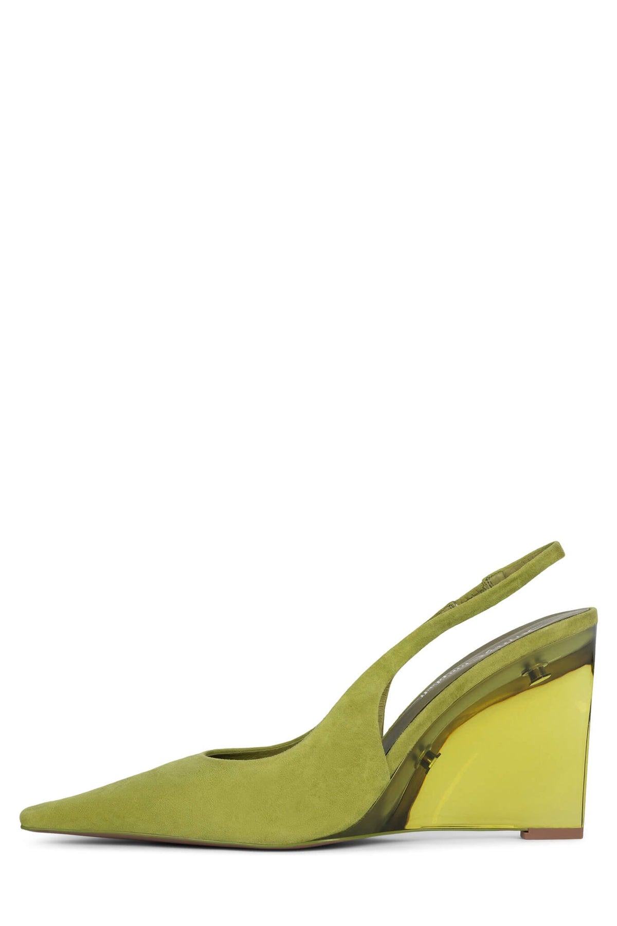 GLACIAL Slingback Wedge Chartreuse Suede Combo 