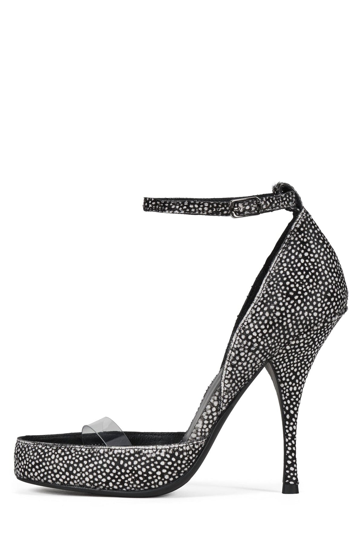 GOUACHE-F Heeled Sandal Black White Dot Clear