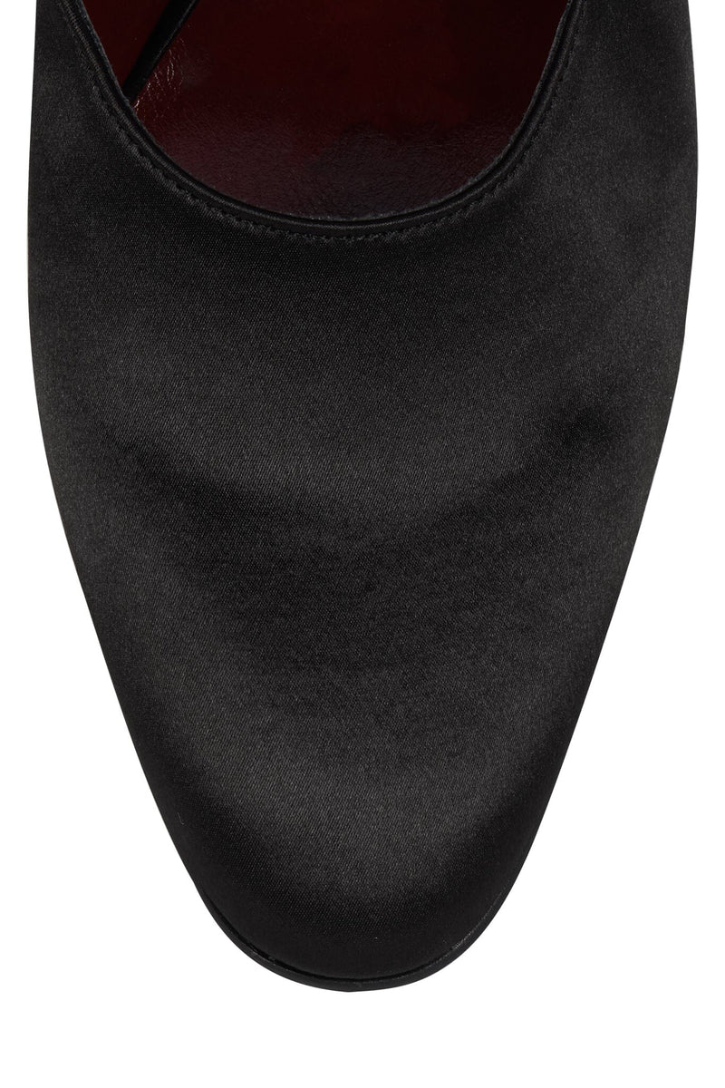 GRACELYN Jeffrey Campbell Mary-Jane Pump Black Satin