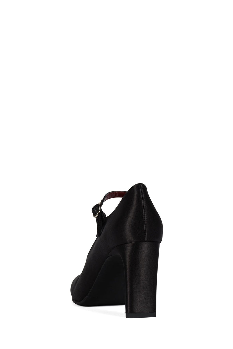 GRACELYN Jeffrey Campbell Mary-Jane Pump Black Satin