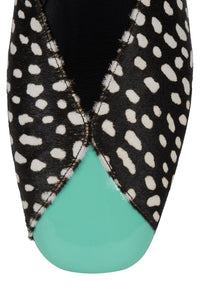 GRASP Jeffrey Campbell Flat Black White Dot Teal