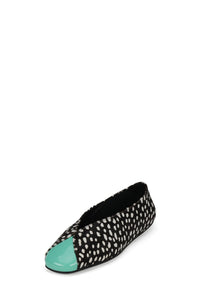 GRASP Jeffrey Campbell Flat Black White Dot Teal _hover
