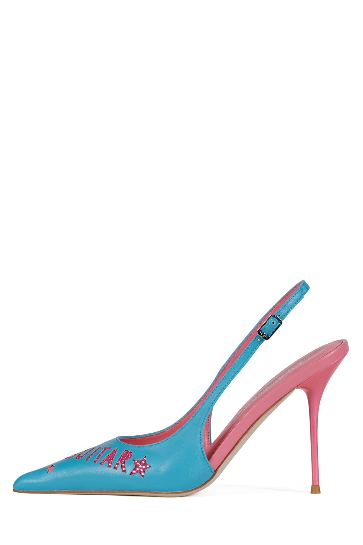 GRL-PWR Slingback Heel Blue Fuchsia Combo