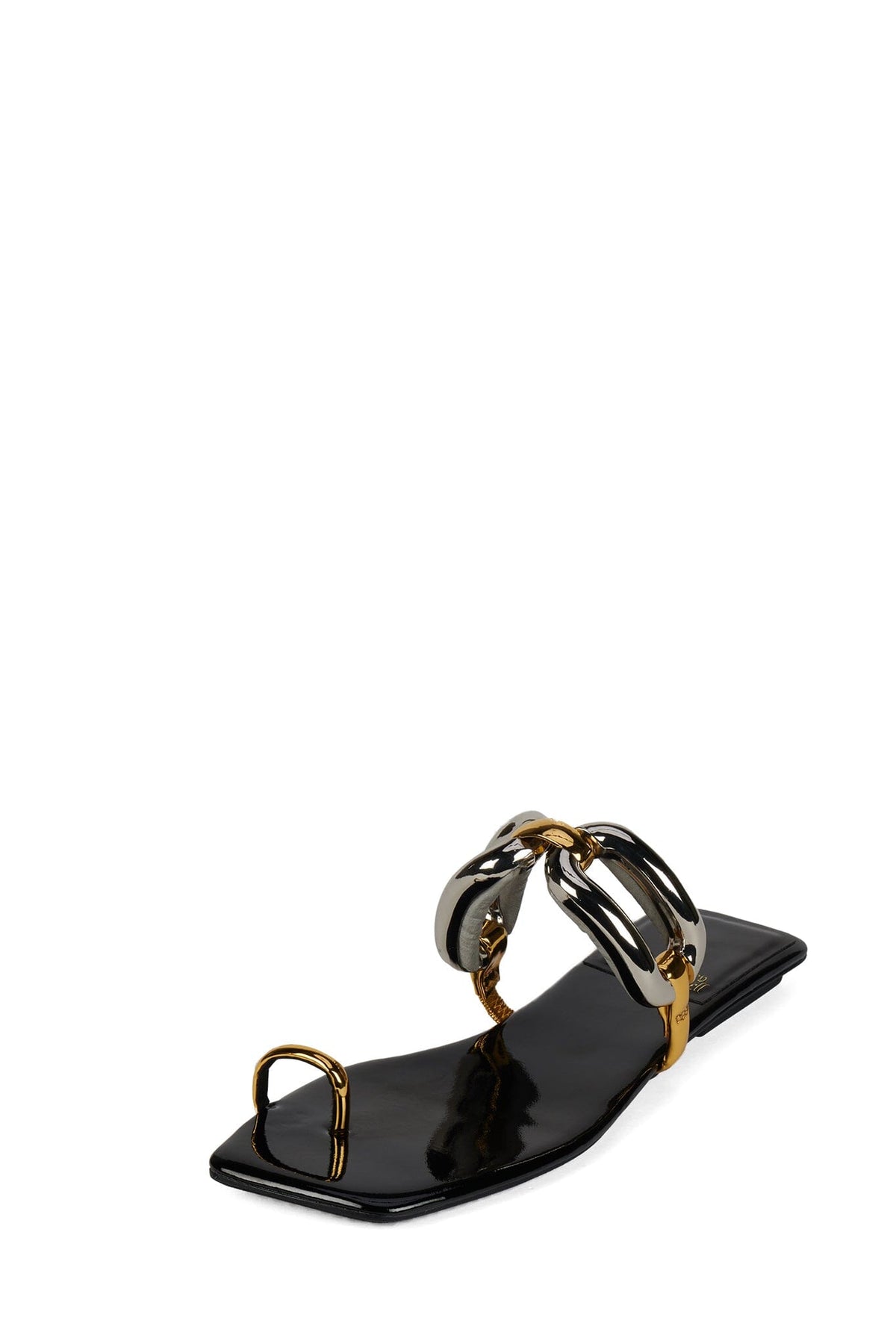 GUILDED-2 Jeffrey Campbell Flat Sandal Black Patent Combo
_hover