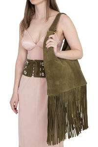 GUMBALL Jeffrey Campbell Corset Belt Khaki Suede 