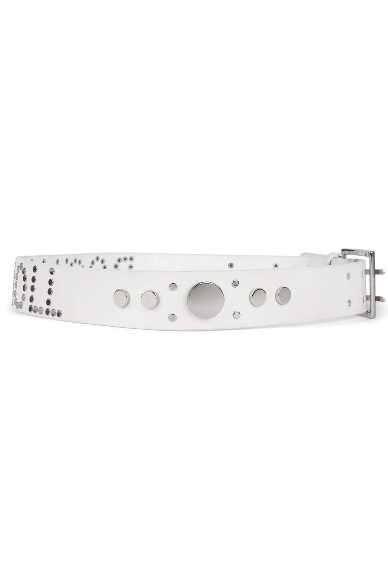 HARD-ROCK Jeffrey Campbell Belt White Silver 