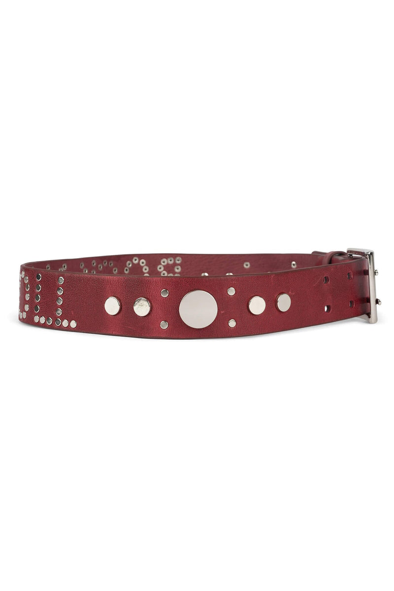 HARD-ROCK Belt Jeffrey Campbell Red Silver