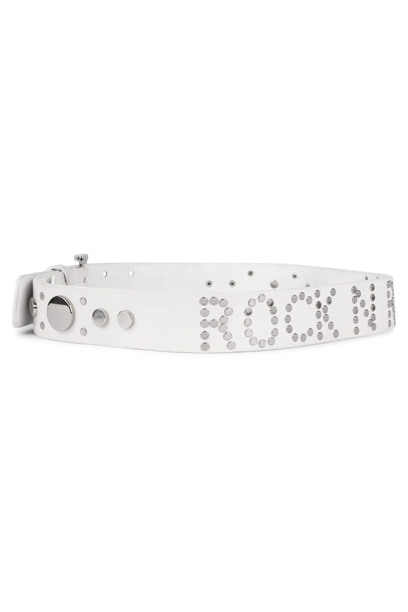 HARD-ROCK Jeffrey Campbell Belt White Silver 