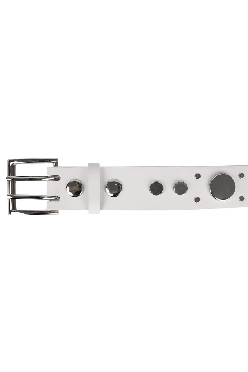 HARD-ROCK Jeffrey Campbell Belt White Silver 