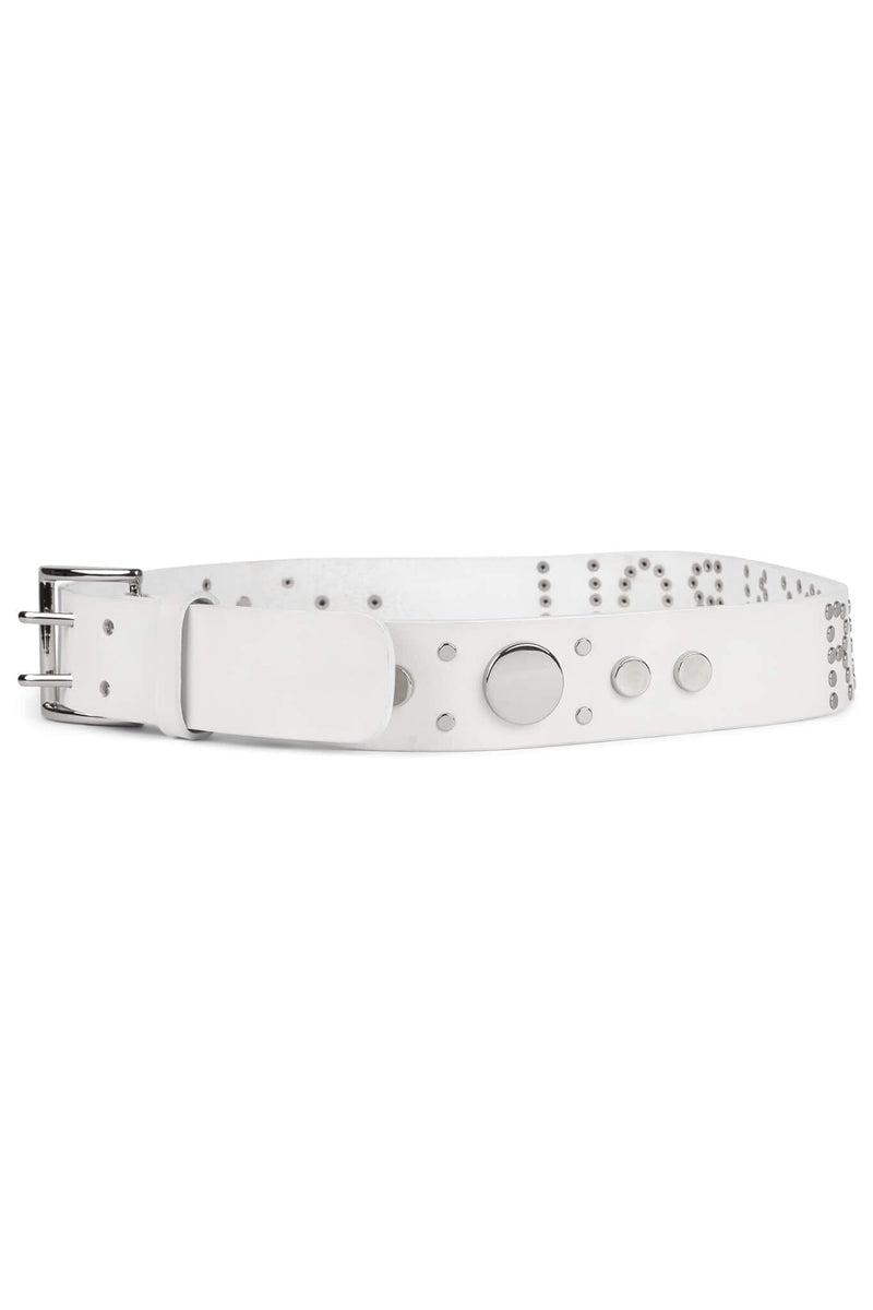 HARD-ROCK Jeffrey Campbell Belt White Silver 