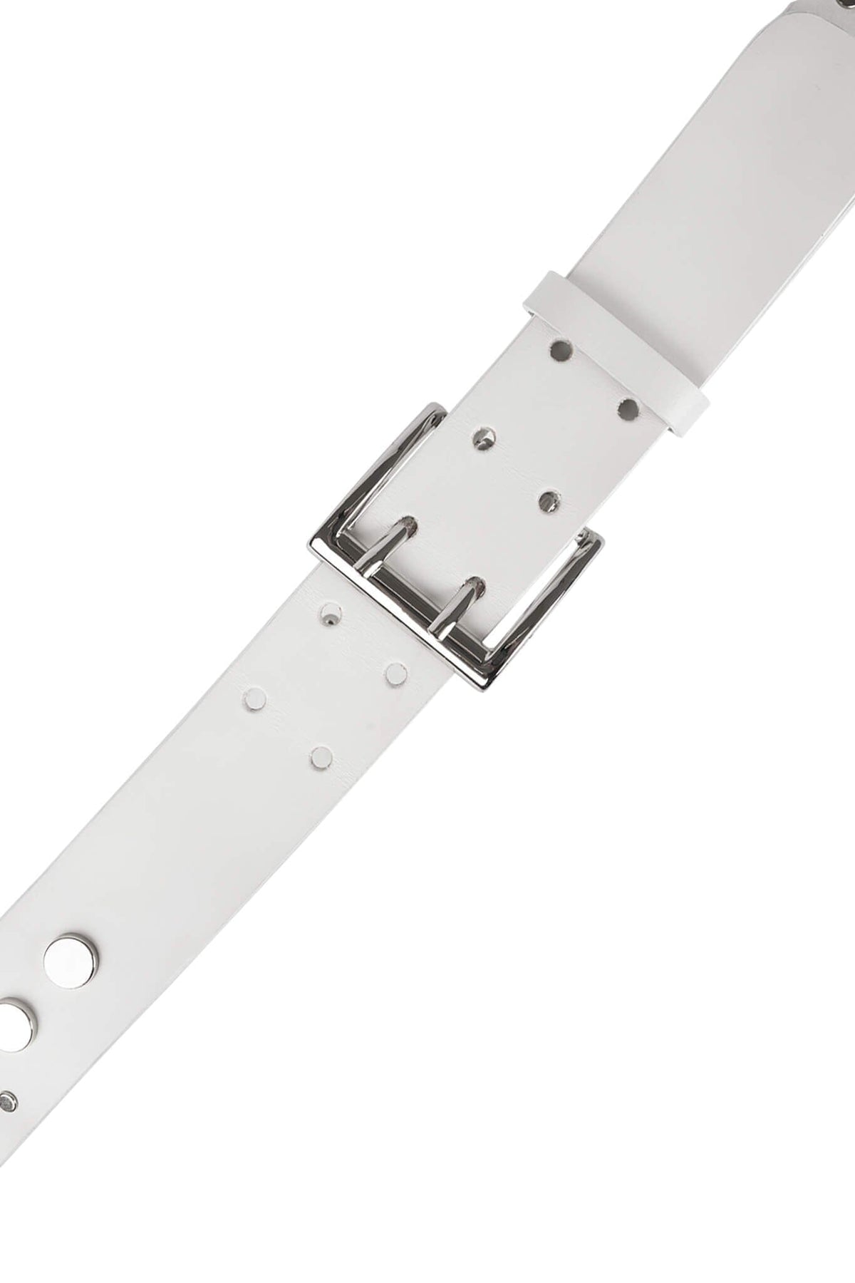 HARD-ROCK Jeffrey Campbell Belt White Silver 