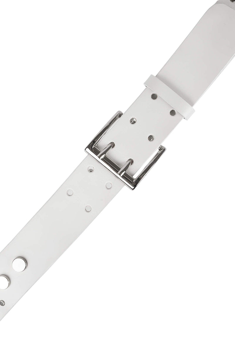 HARD-ROCK Jeffrey Campbell Belt White Silver 