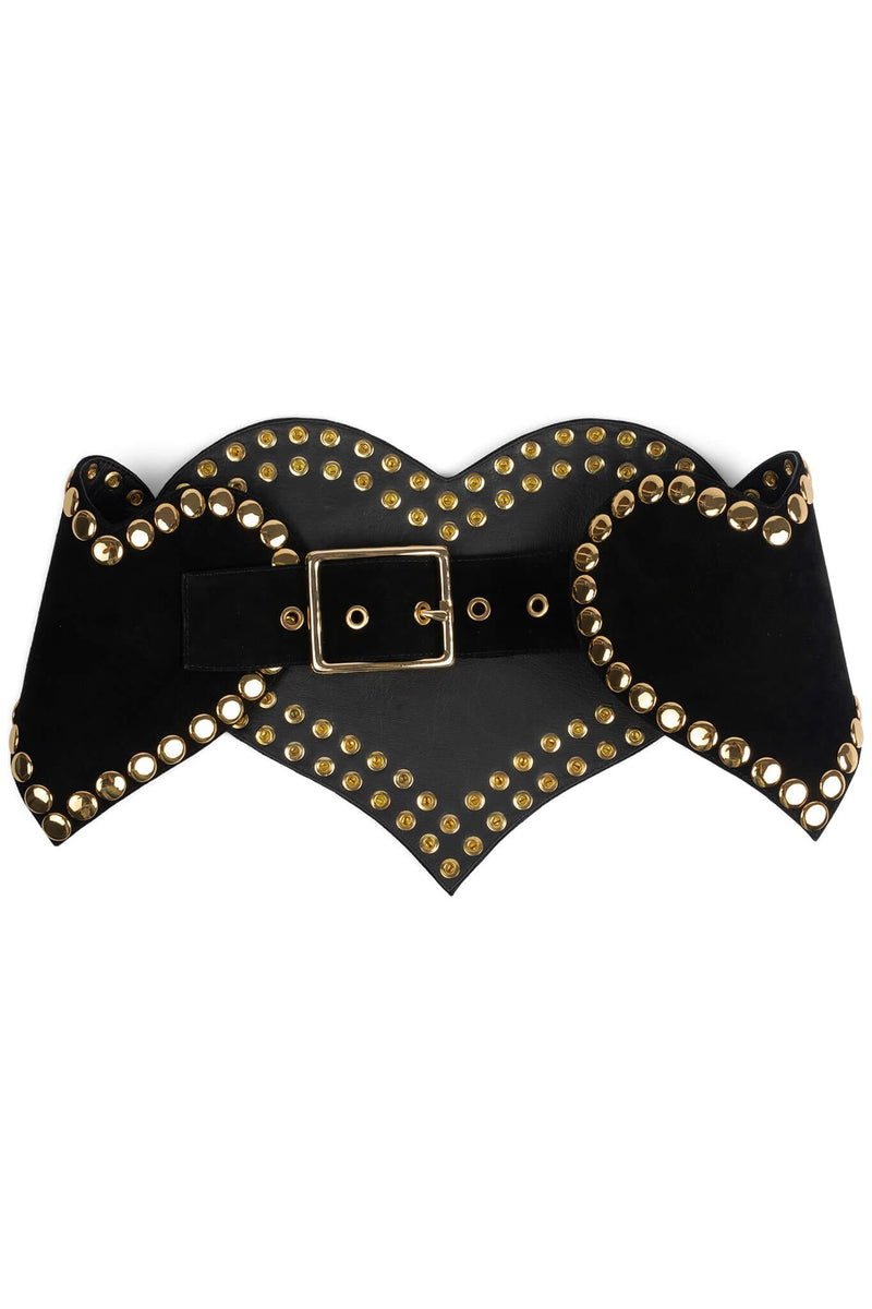 HEART-CORE Jeffrey Campbell Oversized Belt Black Suede Gold
_hover