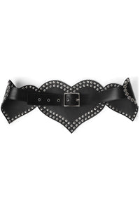 HEART-CORE Jeffrey Campbell Oversized Belt Black Silver