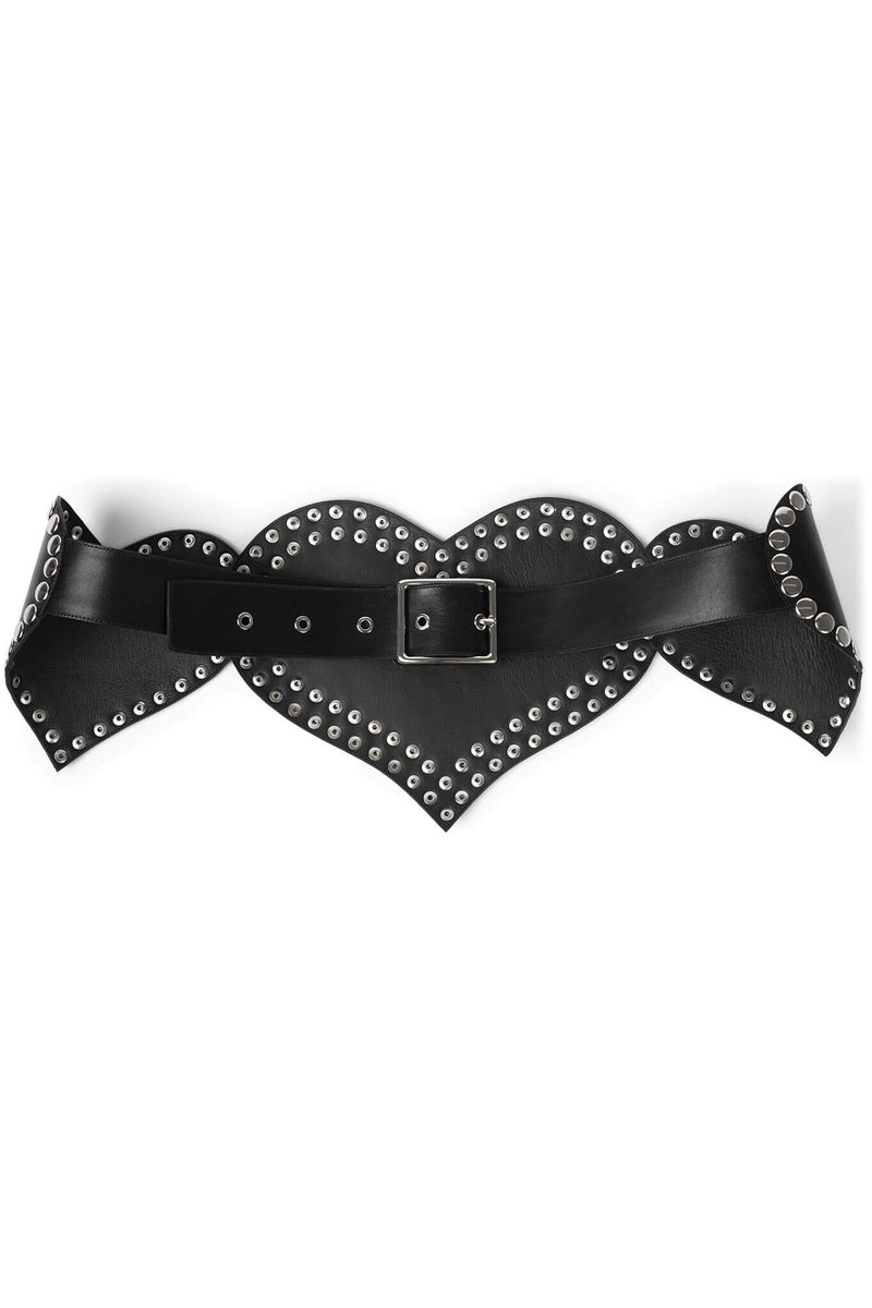 HEART-CORE Jeffrey Campbell Oversized Belt Black Silver