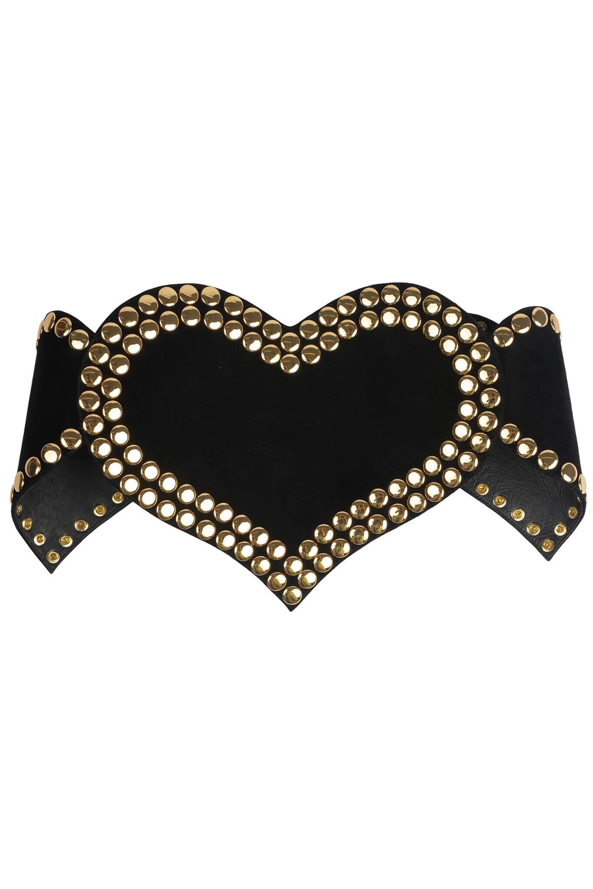 HEART-CORE Jeffrey Campbell Oversized Belt Black Suede Gold