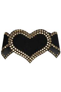 HEART-CORE Jeffrey Campbell Oversized Belt Black Suede Gold