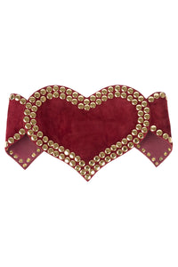 HEART-CORE Jeffrey Campbell Oversized Belt Red Suede Gold